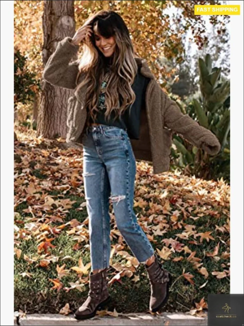 Oversized Sherpa Fleece Jacket Faux Fur Teddy Coat Winter Warm Trendy Y2K Chic